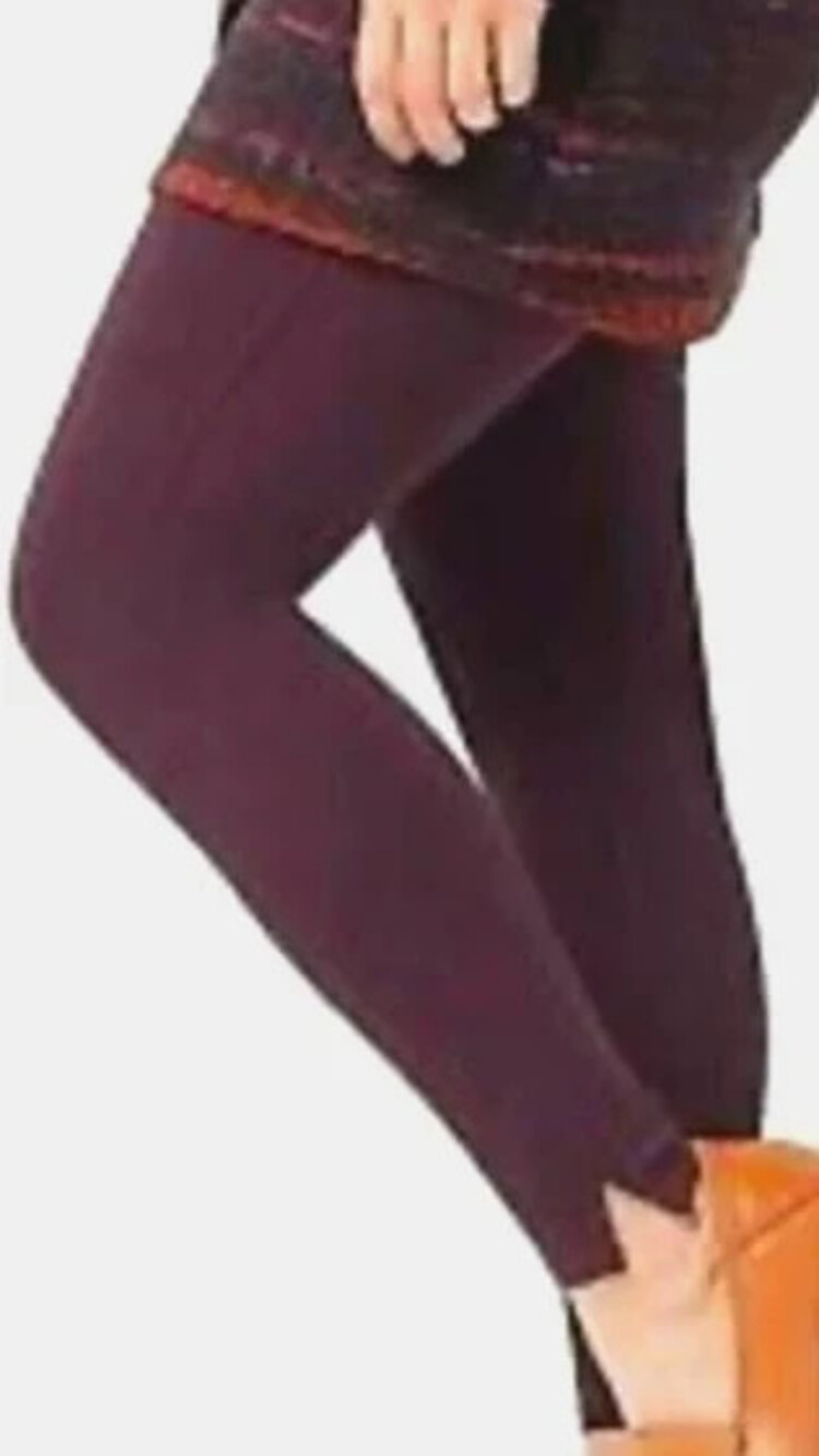 SPANX Ponte Compression Leggings Maroon Burgundy Large Tall LT High Rise